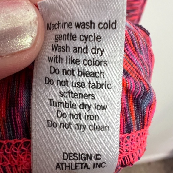 Athleta Pink Multicolor Long Sleeve Activewear Half Zip Top Women Size Medium - Picture 8 of 8